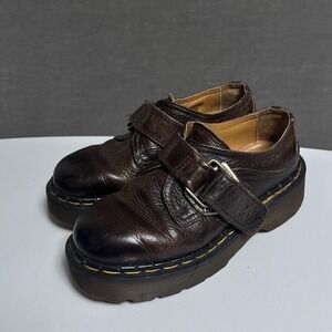Vintage Dr Martens UK 3 US 5 Brown Leather Monk Strap Oxford D Ring 90s y2k 8314